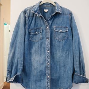 PRICE DROP J. Crew western style denim shirt